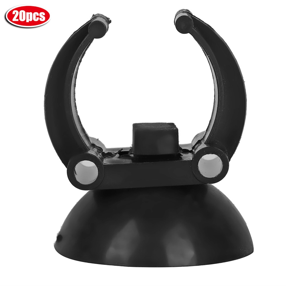 Plastic Pipe Clip - 20-teiliges Set PVC-Aquarium-Heizstabhalter mit Saugnäpfen, Schwarze