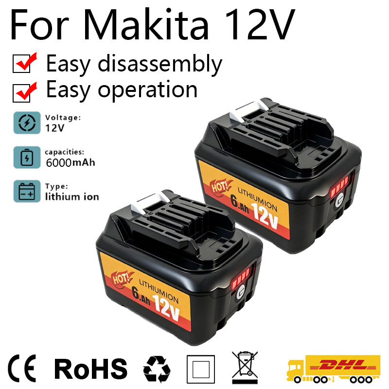 Makita Drill Hp1640 - 10,8V 12V 6A Wiederaufladbarer Ersatz-Li-Ionen-Akku für