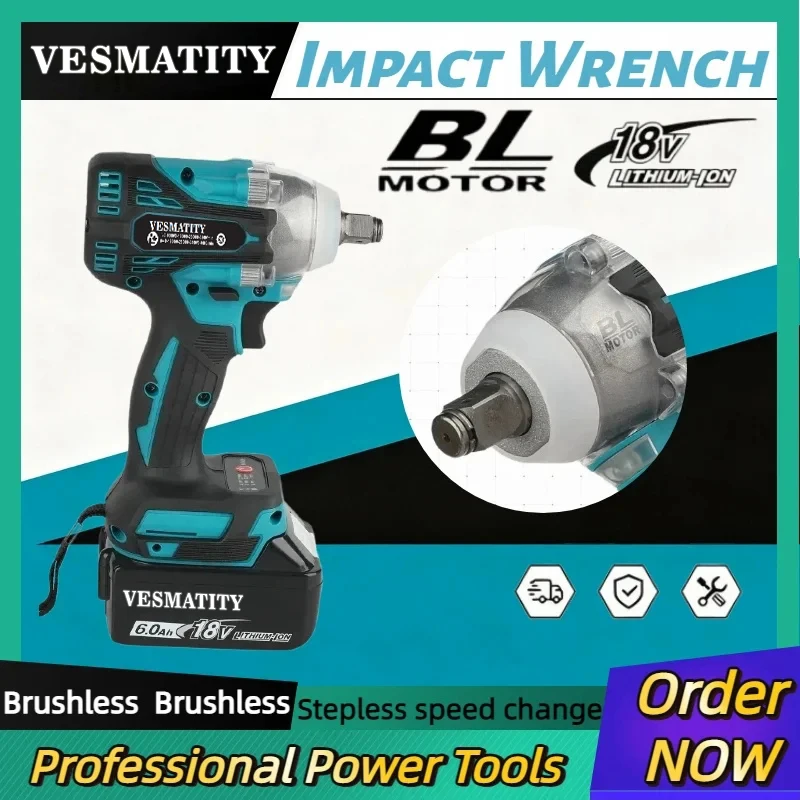 Makita Drill Dtw300 - DTW300 Kabelloser Elektrischer Schraubendreher, bürstenloser Schlagschrauber,