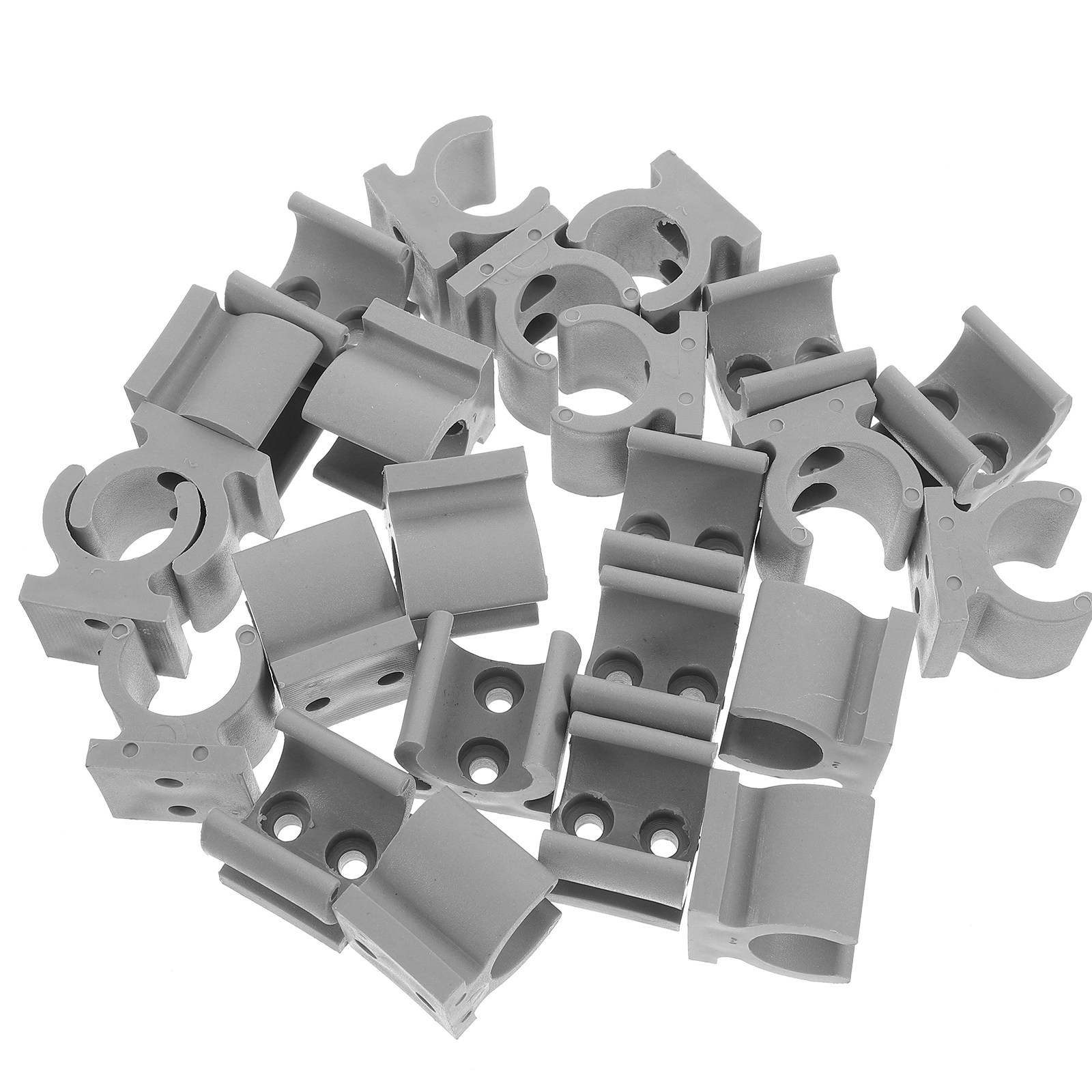Plastic Pipe Clip - 24 Stück U-förmige Kunststoffrohrklemmen für Rollstuhl-Toilettenstühle,