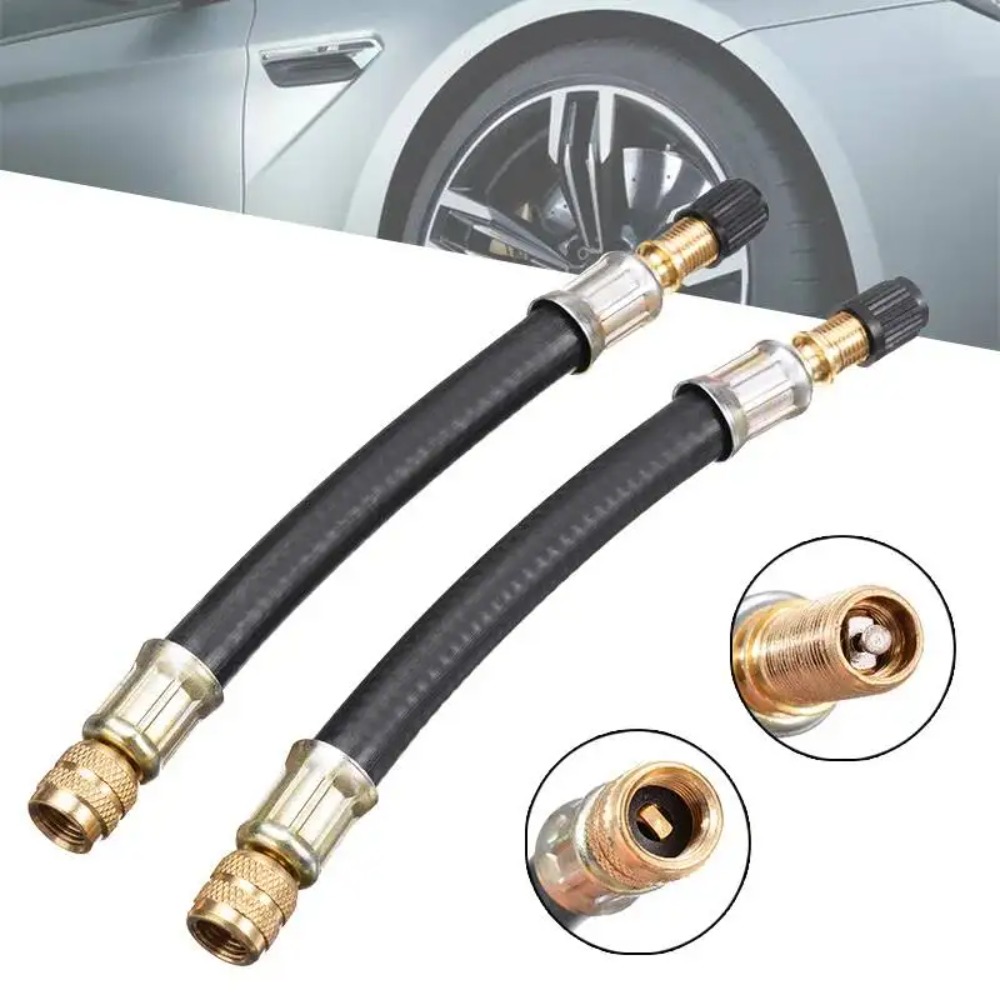 Flexible Hose Braided - 1 Stück Flexibler Gummi-Reifenventilverlängerer 210mm Doppelrad